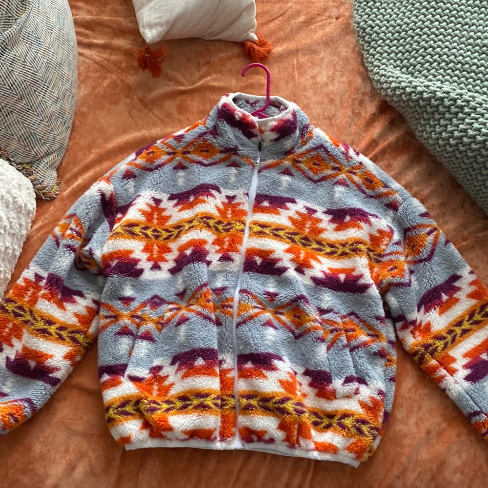 Colorful, furry, jacket